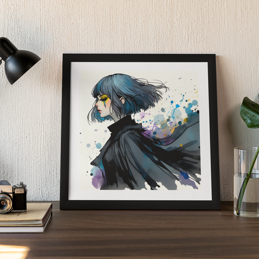 Gris  - Watercolour Manga Art Print (21cm x 21cm)