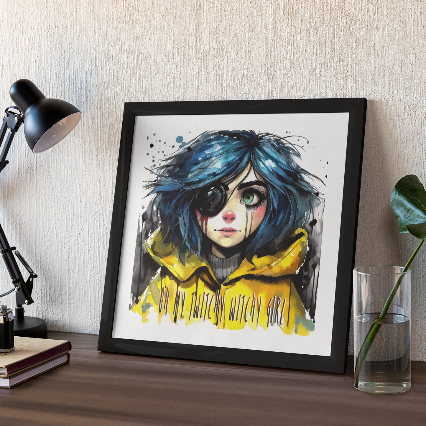 Coraline  - Button Eyes Watercolour Manga Fan Art Print (21cm x 21cm) (Copy)